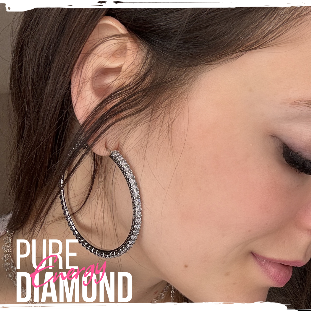 große funkelnde Creolen (6cm) silber