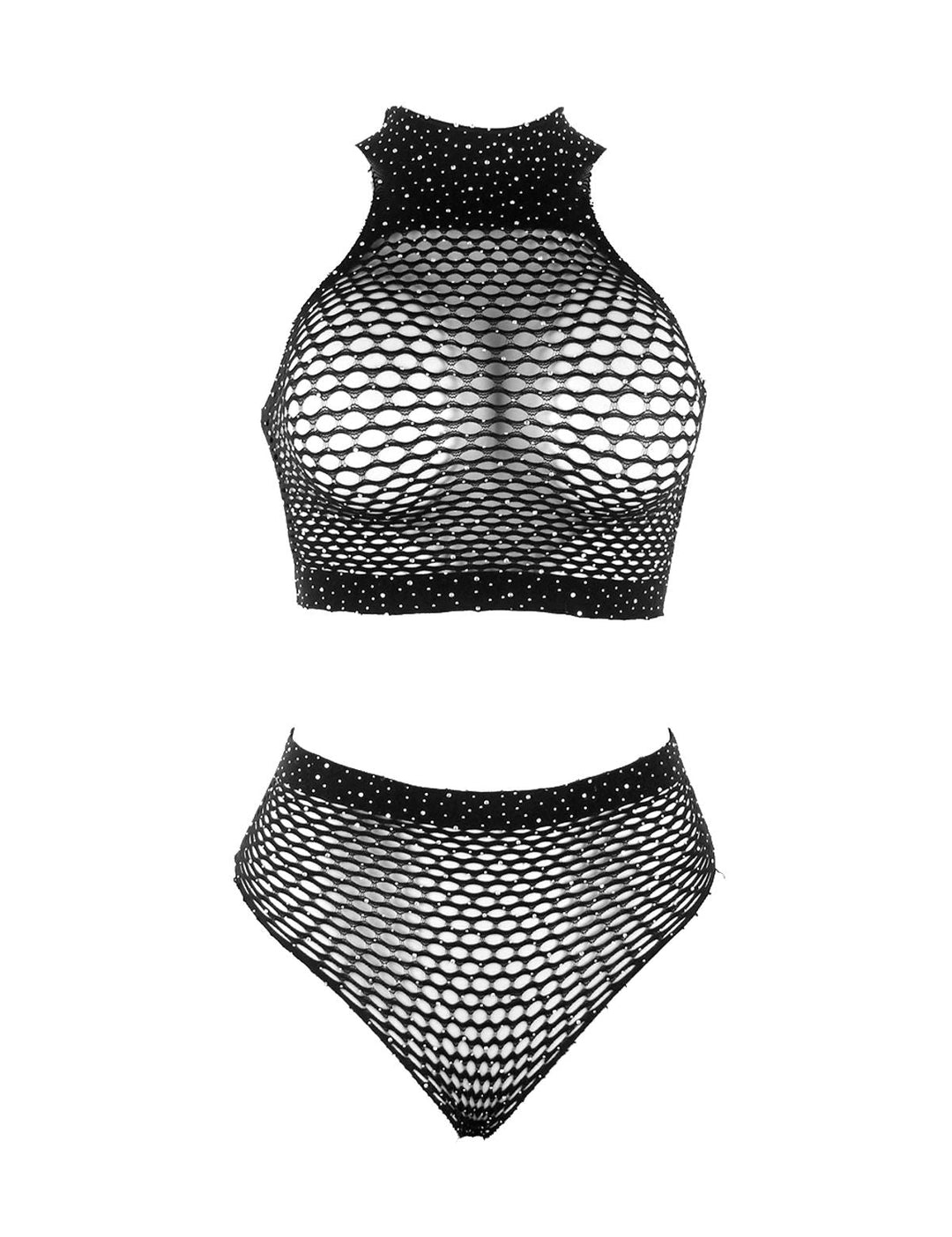 Glitzer-Netz Set schwarz