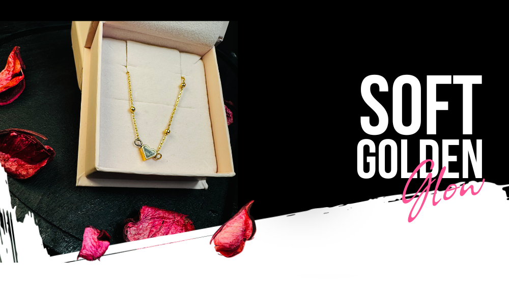 Fußkettchen Herz in gold (Edelstahl)